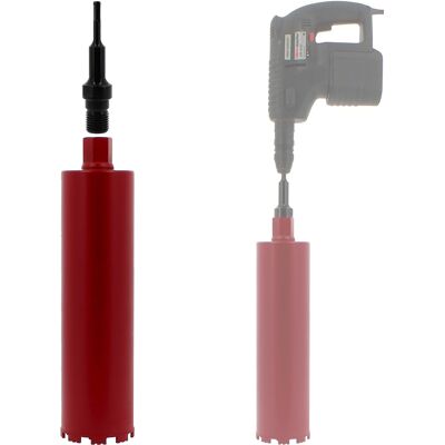Gt Market - Corona De Diamante Ø 114 Mm Con Adaptador Para Taladro Y Martillo Perforador Sds-plus Gt Market - Corona De Diamante Ø 114 Mm Con Adaptador Para Taladro Y Martillo Perforador Sds-plus