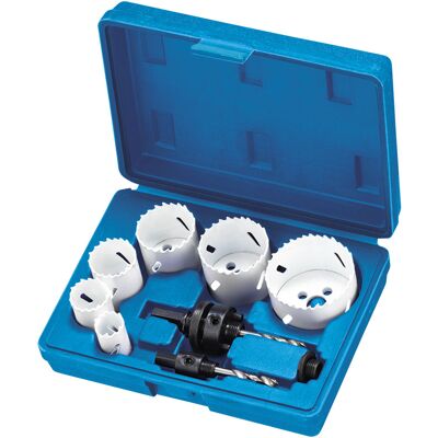 Juego De Coronas Holesaw + Brocas Espirales Taladro Fervi 0712/002 Juego De Coronas Holesaw + Brocas Espirales Taladro Fervi 0712/002