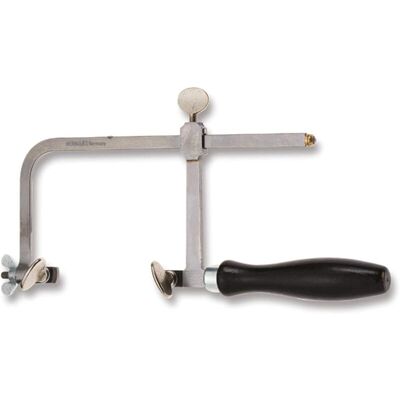 ECHOO Sierra De Arco Con Tornillo De Sujeción - Ancho Del Arco Ajustable Hasta 145 Mm - Mango De Madera - Sin Batidor - También Para Goldfordsmitch ECHOO Sierra De Arco Con Tornillo De Sujeción - Ancho Del Arco Ajustable Hasta 145 Mm - Mango De Madera - Sin Batidor - También Para Goldfordsmitch