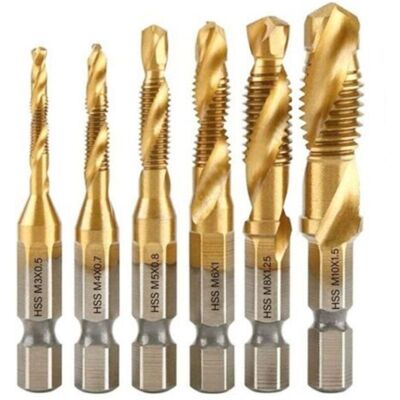 SANS MARQUE Machos De Roscar, Machos Métricos M3-m10 Con Recubrimiento De Titanio Hss Y Machos Hexagonales De 1/4 De Pulgada Con Vástago Dentado Para Roscar Varios Tamaños. SANS MARQUE Machos De Roscar, Machos Métricos M3-m10 Con Recubrimiento De Titanio Hss Y Machos Hexagonales De 1/4 De Pulgada Con Vástago Dentado Para Roscar Varios Tamaños.