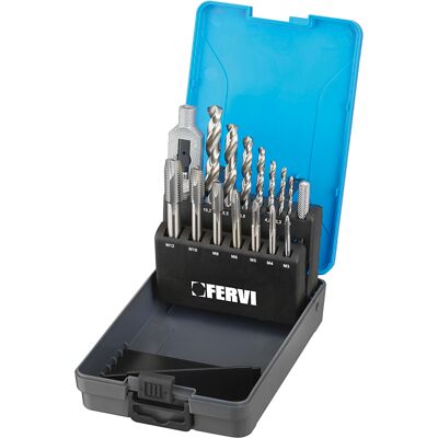 Juego De Machos Y Puntas En Estuche 15 Uds. Fervi M015s Juego De Machos Y Puntas En Estuche 15 Uds. Fervi M015s