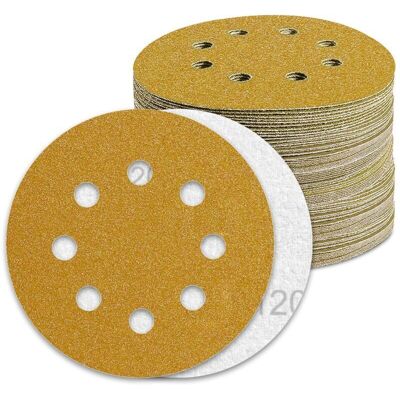 OEM Disco De Lijado De 125 Mm, Grano P120 - 100 Discos Abrasivos Para Lijadora Orbital Aleatoria - Resistente A La Obstrucción OEM Disco De Lijado De 125 Mm, Grano P120 - 100 Discos Abrasivos Para Lijadora Orbital Aleatoria - Resistente A La Obstrucción