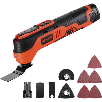 Vevor Herramienta Oscilante Inalámbrica, Con 6 Velocidades 6000-17500 Opm, Ángulo De Oscilación 3,2°, Batería 2,0 Ah Y Cargador, 8 Accesorios De Sierra Y Luz De Trabajo Led, 270 X 100 X 55 Mm Vevor Herramienta Oscilante Inalámbrica, Con 6 Velocidades 6000-17500 Opm, Ángulo De Oscilación 3,2°, Batería 2,0 Ah Y Cargador, 8 Accesorios De Sierra Y Luz De Trabajo Led, 270 X 100 X 55 Mm