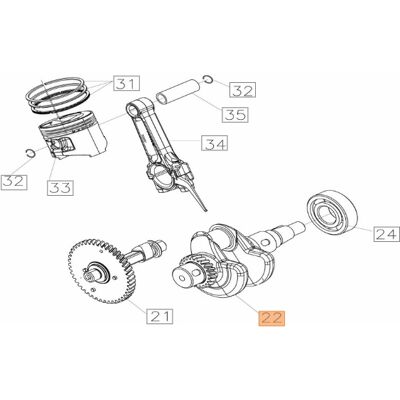 Oleo Mac Cigüeñal Generador Modelos Pge23is Original Emak L66152500 Oleo Mac Cigüeñal Generador Modelos Pge23is Original Emak L66152500