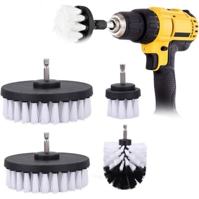 DPZO Juego De 4 Cepillos De Limpieza Para Taladros, Aptos Para La Limpieza De Coches, Destornilladores, Azulejos, Alfombras, Bañeras, Cocinas Y Aseos (blanco) DPZO Juego De 4 Cepillos De Limpieza Para Taladros, Aptos Para La Limpieza De Coches, Destornilladores, Azulejos, Alfombras, Bañeras, Cocinas Y Aseos (blanco)