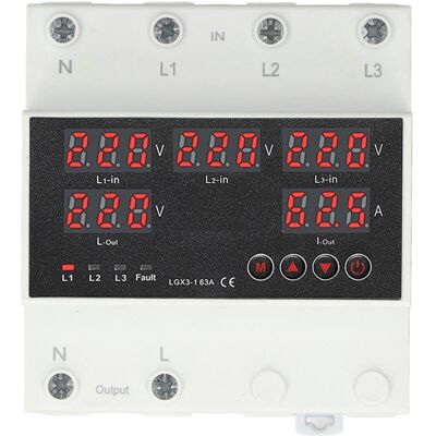 OEM Interruptor De Transferencia Automático 63a 3p4w Con Pantalla Led, Protector De Voltaje Ajustable Para Inversor/generador Doméstico Ac220v (230-300v Máximo, 140-220v Mínimo) OEM Interruptor De Transferencia Automático 63a 3p4w Con Pantalla Led, Protector De Voltaje Ajustable Para Inversor/generador Doméstico Ac220v (230-300v Máximo, 140-220v Mínimo)