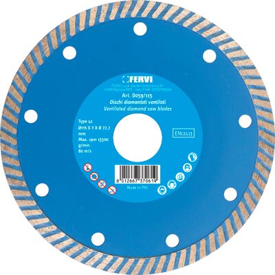 Disco De Diamante Turbo 230 Mm Fervi D059/230 Disco De Diamante Turbo 230 Mm Fervi D059/230