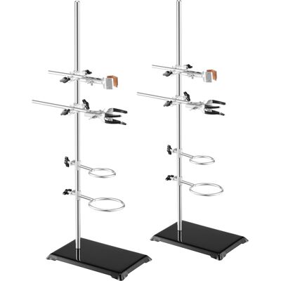 Vevor Soporte De Laboratorio 2 Juegos Soporte De Laboratorio De Acero Con Varilla De 60cm Y Base De Hierro Fundido 210,82x135 Mm Con Abrazaderas De Pistón, Abrazaderas De Bureta Y Abrazaderas Cruzadas Vevor Soporte De Laboratorio 2 Juegos Soporte De Laboratorio De Acero Con Varilla De 60cm Y Base De Hierro Fundido 210,82x135 Mm Con Abrazaderas De Pistón, Abrazaderas De Bureta Y Abrazaderas Cruzadas