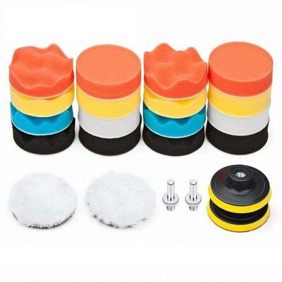 TEHTUY 22 Piezas De Almohadillas De Pulido De 80 Mm, Kit De Pulido Con Esponja Para Broca M10, Almohadilla De Pulido De Lana Para Pulido, Lijado Y Encerado De Automóviles. TEHTUY 22 Piezas De Almohadillas De Pulido De 80 Mm, Kit De Pulido Con Esponja Para Broca M10, Almohadilla De Pulido De Lana Para Pulido, Lijado Y Encerado De Automóviles.