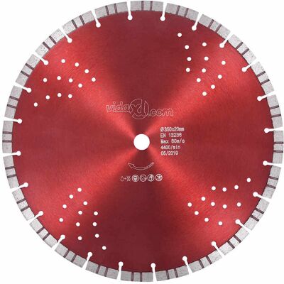 Vidaxl Disco De Corte De Diamante Con Turbo Y Agujeros Acero 350 Mm Vidaxl Disco De Corte De Diamante Con Turbo Y Agujeros Acero 350 Mm