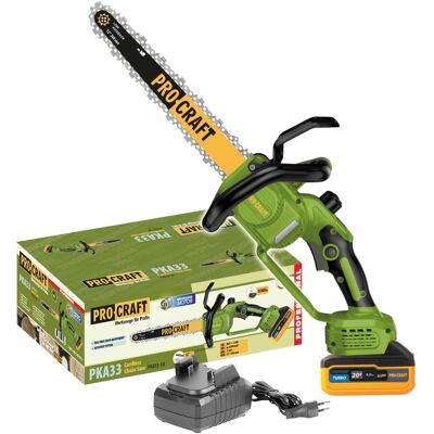Sierra De Cadena A Batería Procraft Pka33-1b 20 V 304 Mm Sin Escobillas + 1 Batería De 4,0 Ah + Cargador Sierra De Cadena A Batería Procraft Pka33-1b 20 V 304 Mm Sin Escobillas + 1 Batería De 4,0 Ah + Cargador