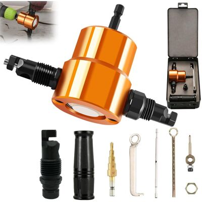 OEM Juego De Punzonadoras Para Chapa Metálica, Cortador De Placas Para Taladro Eléctrico De Doble Cabezal, Herramientas Para Chapa Metálica Ajustables A 360 Grados, Cortador De Placas Para Taladro, Para L OEM Juego De Punzonadoras Para Chapa Metálica, Cortador De Placas Para Taladro Eléctrico De Doble Cabezal, Herramientas Para Chapa Metálica Ajustables A 360 Grados, Cortador De Placas Para Taladro, Para L