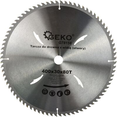 GEKO 400x30 mm, 80T Hoja de sierra de carburo de tungsteno GEKO 400x30 mm, 80T Hoja de sierra de carburo de tungsteno