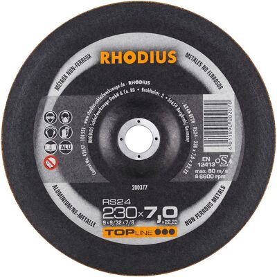 Disco de corte de alto rendimiento Rhodius RS24 - Aluminio Disco de corte de alto rendimiento Rhodius RS24 - Aluminio