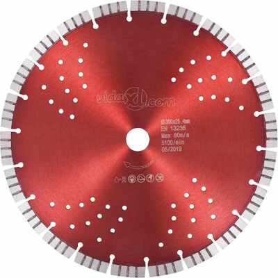 Vidaxl Disco De Corte De Diamante Con Turbo Y Agujeros Acero 300 Mm Vidaxl Disco De Corte De Diamante Con Turbo Y Agujeros Acero 300 Mm
