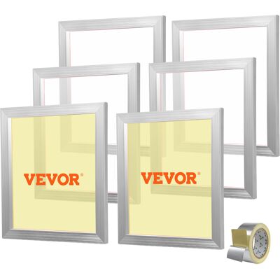 Vevor Marco De Pantalla De Seda 6 Piezas Marcos De Serigrafía De Aleación De Aluminio 45,7 X 50,8 Cm Kit De Serigrafía Con Malla 160, Malla De Nylon De Alta Tensión Y Cinta De Sellado Para Camisetas Vevor Marco De Pantalla De Seda 6 Piezas Marcos De Serigrafía De Aleación De Aluminio 45,7 X 50,8 Cm Kit De Serigrafía Con Malla 160, Malla De Nylon De Alta Tensión Y Cinta De Sellado Para Camisetas