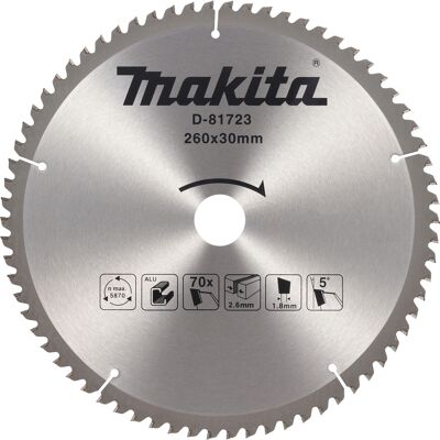 COCO Makita Piła Tarczowa 260x30mm 70z Do Aluminium COCO Makita Piła Tarczowa 260x30mm 70z Do Aluminium