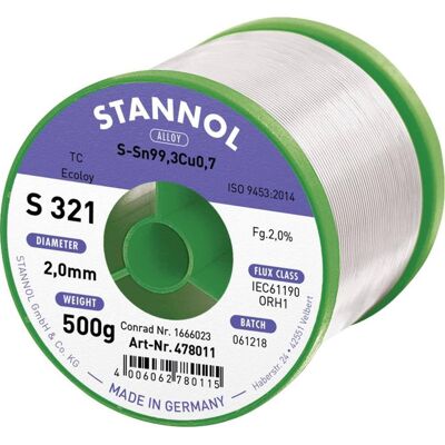 Hilo de soldadura sin plomo Stannol S321 2,0% - Soldadura Hilo de soldadura sin plomo Stannol S321 2,0% - Soldadura