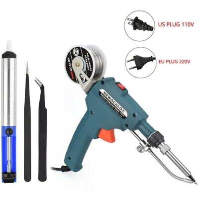 DPZO Kit De Soldador, Pistola De Soldar Eléctrica De 60 W, Herramienta De Soldadura De Una Mano Con Alambre De Soldadura Y Bomba Desoldadora Para Electrónica Y Reparaciones, Soldador De Estaño Para La Fabr DPZO Kit De Soldador, Pistola De Soldar Eléctrica De 60 W, Herramienta De Soldadura De Una Mano Con Alambre De Soldadura Y Bomba Desoldadora Para Electrónica Y Reparaciones, Soldador De Estaño Para La Fabr