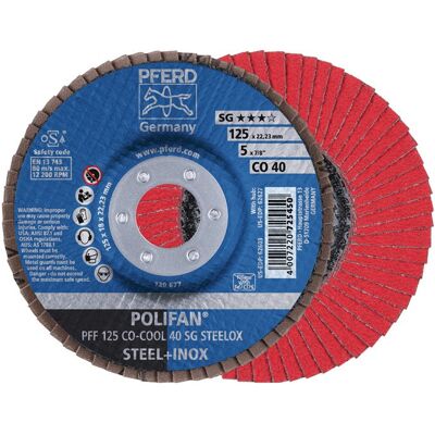 Pferd - Disco De Láminas Polifan Co-cool Sg Steelox D.125 Granulado 60 Cónico In (pack De 10) Pferd - Disco De Láminas Polifan Co-cool Sg Steelox D.125 Granulado 60 Cónico In (pack De 10)
