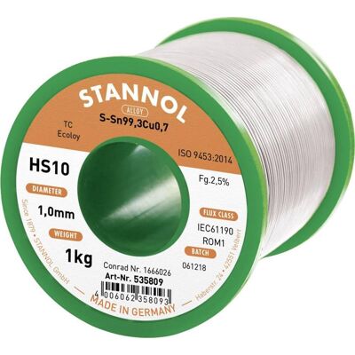 Stannol HS10 2,5% Soldadura - Soldadura Electrónica Fina Stannol HS10 2,5% Soldadura - Soldadura Electrónica Fina