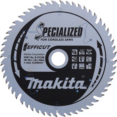 Makita B-57336 Hoja de sierra circular - 56 dientes, plateado, 165 x 20 mm Makita B-57336 Hoja de sierra circular - 56 dientes, plateado, 165 x 20 mm