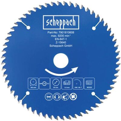 Hoja De Sierra Circular Para Madera Disco 160 X 20 X 1 X 1,6 Mm 60t Scheppach Hoja De Sierra Circular Para Madera Disco 160 X 20 X 1 X 1,6 Mm 60t Scheppach