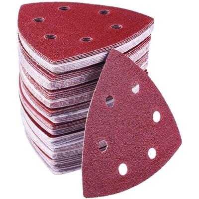 DPZO Juego De 72 Triángulos Abrasivos Delta - 6 Agujeros - 90 X 90 X 90 Mm - Granos 40/60/80/120/180/240 - Triángulo De Lijado Para Lijar Y Pulir DPZO Juego De 72 Triángulos Abrasivos Delta - 6 Agujeros - 90 X 90 X 90 Mm - Granos 40/60/80/120/180/240 - Triángulo De Lijado Para Lijar Y Pulir