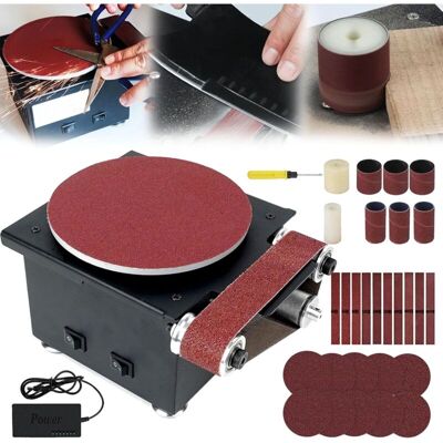 ECHOO Lijadora De Banda, Lijadora De Disco De 350 W, Lijadora De Disco De Sobremesa, Diámetro Del Disco De Lijado De 150 Mm, 10 Discos De Lijado, 10 Bandas De Lijado, 2 Rodillos, 6 Bandas De Lijado. ECHOO Lijadora De Banda, Lijadora De Disco De 350 W, Lijadora De Disco De Sobremesa, Diámetro Del Disco De Lijado De 150 Mm, 10 Discos De Lijado, 10 Bandas De Lijado, 2 Rodillos, 6 Bandas De Lijado.