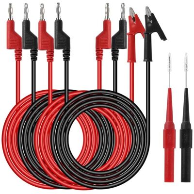 LIIYIELA Cables De Prueba Para Multímetro De 1 M – Sondas Con Pinzas De Cocodrilo De 4 Mm – Voltaje De 1000 V, Corriente De 15 A – Kit De 6 Piezas Para Pruebas Eléctricas Profesionales LIIYIELA Cables De Prueba Para Multímetro De 1 M – Sondas Con Pinzas De Cocodrilo De 4 Mm – Voltaje De 1000 V, Corriente De 15 A – Kit De 6 Piezas Para Pruebas Eléctricas Profesionales