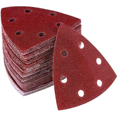 OEM 50 Discos De Papel De Lija Triangulares De Grano Para Lijadora Y Amoladora, 6 Agujeros OEM 50 Discos De Papel De Lija Triangulares De Grano Para Lijadora Y Amoladora, 6 Agujeros
