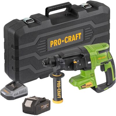 Martillo Perforador A Batería Procraft Pha40bb-c De 20 V, 2,6 J, Sds Plus, Sin Escobillas + 1 Batería De 4,0 Ah + Cargador + Maletín Martillo Perforador A Batería Procraft Pha40bb-c De 20 V, 2,6 J, Sds Plus, Sin Escobillas + 1 Batería De 4,0 Ah + Cargador + Maletín