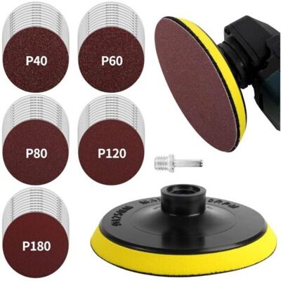 FOCTRO Set De Discos De Esmeril, 125 Mm, Con Rosca M14, 50 Discos De Esmeril Para Amoladora Angular, Granos 10 × 40/60/80/120/180 Para Esmerilar, Pulir Y Eliminar Óxido. FOCTRO Set De Discos De Esmeril, 125 Mm, Con Rosca M14, 50 Discos De Esmeril Para Amoladora Angular, Granos 10 × 40/60/80/120/180 Para Esmerilar, Pulir Y Eliminar Óxido.