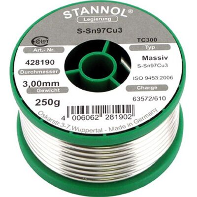 Stannol - 97 - Ø 3.0 mm - 250 g - Filo de soldar Stannol - 97 - Ø 3.0 mm - 250 g - Filo de soldar