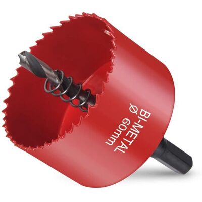 OEM Sierra De Corona Bimetálica, Ø60 Mm M42 Hss, Sierra De Corona Bimetálica, Sierra De Corona Con Adaptador Hexagonal Y Broca De Centrado, Para Taladrar Plástico, Pvc, Madera, Tablero De Fibra Y Metales OEM Sierra De Corona Bimetálica, Ø60 Mm M42 Hss, Sierra De Corona Bimetálica, Sierra De Corona Con Adaptador Hexagonal Y Broca De Centrado, Para Taladrar Plástico, Pvc, Madera, Tablero De Fibra Y Metales