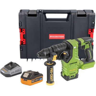 Martillo Perforador A Batería Procraft Pha30bb 20 V 2,8 J Sds Plus Brushless + 1 Batería 4,0 Ah + Cargador + Maletín Rhino Toolcase Martillo Perforador A Batería Procraft Pha30bb 20 V 2,8 J Sds Plus Brushless + 1 Batería 4,0 Ah + Cargador + Maletín Rhino Toolcase
