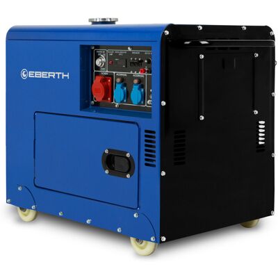 Generador Eléctrico Diésel De 5000 Vatios, Generador De Energía Con Motor Diésel De 10 Cv, 4 Tiempos, Arranque Eléctrico, 3 Fases, 1x 400v, 1x 230v, 1x 12v, Regulador De Tensión Automático Avr, - Eberth Generador Eléctrico Diésel De 5000 Vatios, Generador De Energía Con Motor Diésel De 10 Cv, 4 Tiempos, Arranque Eléctrico, 3 Fases, 1x 400v, 1x 230v, 1x 12v, Regulador De Tensión Automático Avr, - Eberth