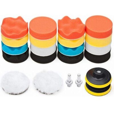 OEM Kit De 22 Piezas De Almohadillas De Pulido De Esponja De 80 Mm Para Taladro Con Mandril M10, Incluye Tampones De Lana Para Pulido, Lijado Y Encerado De Coches OEM Kit De 22 Piezas De Almohadillas De Pulido De Esponja De 80 Mm Para Taladro Con Mandril M10, Incluye Tampones De Lana Para Pulido, Lijado Y Encerado De Coches
