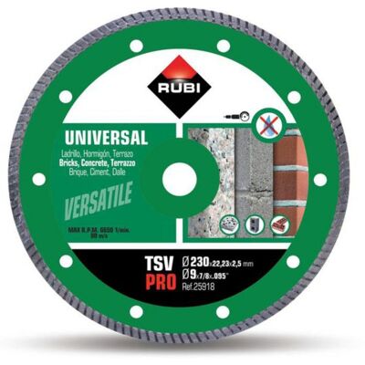Disco Diamante Turbo Rubi Pro 25918 - Herramienta de Corte Disco Diamante Turbo Rubi Pro 25918 - Herramienta de Corte