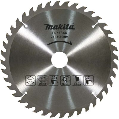 Makita Tct Hoja De Sierra 216x2,2x30 Mm 40z - D-77344 Makita Tct Hoja De Sierra 216x2,2x30 Mm 40z - D-77344