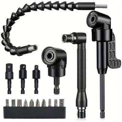 OEM Juego De Extensiones Flexibles Para Taladro De 8 Piezas Que Consta De 3 Adaptadores Giratorios Para Llave De Vaso, 2 Adaptadores De Taladro Angulares De 105°, 10 Puntas De Destornillador Cortas, 1 Pun OEM Juego De Extensiones Flexibles Para Taladro De 8 Piezas Que Consta De 3 Adaptadores Giratorios Para Llave De Vaso, 2 Adaptadores De Taladro Angulares De 105°, 10 Puntas De Destornillador Cortas, 1 Pun