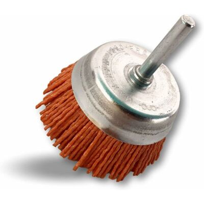 DPZO Cepillo Metálico Giratorio De 75 Mm De Diámetro De Corte, Con Vástago De 6 Mm De Diámetro Y Alambre Abrasivo De Nailon De Grano 80. Para Taladros O Destornilladores Con Portabrocas. DPZO Cepillo Metálico Giratorio De 75 Mm De Diámetro De Corte, Con Vástago De 6 Mm De Diámetro Y Alambre Abrasivo De Nailon De Grano 80. Para Taladros O Destornilladores Con Portabrocas.