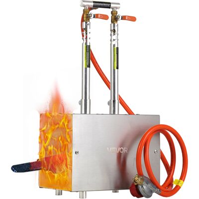 Vevor Fragua De Gas Propano Portátil, Con 2 Quemadores Con Válvulas Ajustables, 1427 °c, De Forma Cuadrada, Acero Inoxidable, Horno De Fusión Para Uso En Forja De Metales, 300 X 180 X 525 Mm Vevor Fragua De Gas Propano Portátil, Con 2 Quemadores Con Válvulas Ajustables, 1427 °c, De Forma Cuadrada, Acero Inoxidable, Horno De Fusión Para Uso En Forja De Metales, 300 X 180 X 525 Mm