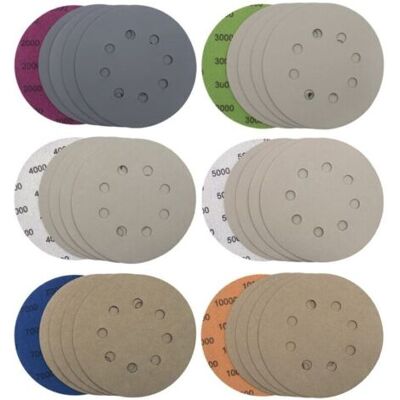 FOCTRO 30 Piezas De Discos De Pulido, 125 Mm, 8 Perforaciones, Discos De Papel Abrasivo Para Pulido En Seco Y En Húmedo, Discos De Pulido Para Lijadora Excéntrica, Láminas De Papel De Pulido Para Metal Y Mad FOCTRO 30 Piezas De Discos De Pulido, 125 Mm, 8 Perforaciones, Discos De Papel Abrasivo Para Pulido En Seco Y En Húmedo, Discos De Pulido Para Lijadora Excéntrica, Láminas De Papel De Pulido Para Metal Y Mad
