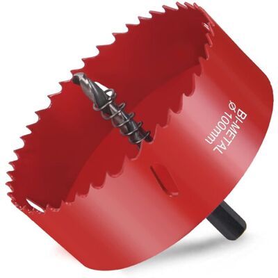OEM Sierra De Corona Bimetálica, Sierra De Corona Para Madera Ø100 Mm, Sierra De Corona Con Adaptador Hexagonal Y Broca De Centrado, Para Taladrar Plástico, Pvc, Madera, Tablero De Fibra, Metales Blandos OEM Sierra De Corona Bimetálica, Sierra De Corona Para Madera Ø100 Mm, Sierra De Corona Con Adaptador Hexagonal Y Broca De Centrado, Para Taladrar Plástico, Pvc, Madera, Tablero De Fibra, Metales Blandos
