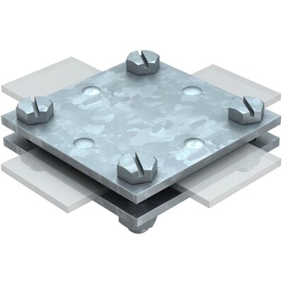 Conector Cruzado de Acero OBO Bettermann para Conductores Planos - 256A-DIN30FT Conector Cruzado de Acero OBO Bettermann para Conductores Planos - 256A-DIN30FT