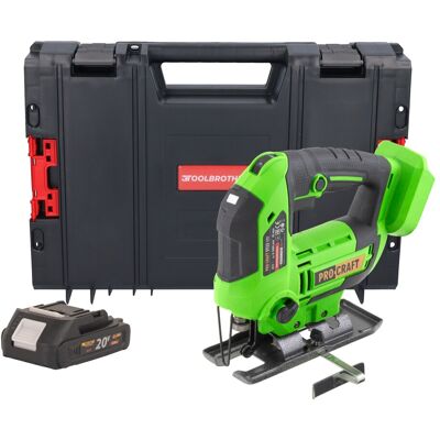 Sierra De Calar A Batería Procraft St22 20 V 80 Mm Sin Escobillas + 1 Batería De 2,0 Ah + Maletín Rhino Toolcase - Sin Cargador Sierra De Calar A Batería Procraft St22 20 V 80 Mm Sin Escobillas + 1 Batería De 2,0 Ah + Maletín Rhino Toolcase - Sin Cargador