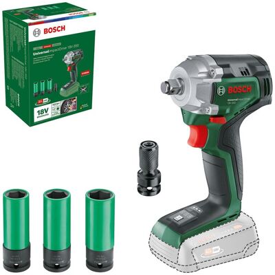 Bosch - Llave De Impacto A Batería Universalimpactdrive 18v-350 (apriete Potente Y Fijación En La Obra Par De Apriete Máx.: 350 Nm Adaptador Hexagonal Set De Tuercas Sin Batería) Bosch - Llave De Impacto A Batería Universalimpactdrive 18v-350 (apriete Potente Y Fijación En La Obra Par De Apriete Máx.: 350 Nm Adaptador Hexagonal Set De Tuercas Sin Batería)