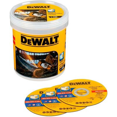 DeWalt DT20599-QZ Juego de 100 Discos de Corte para Metal - Accesorios para Amoladora DeWalt DT20599-QZ Juego de 100 Discos de Corte para Metal - Accesorios para Amoladora