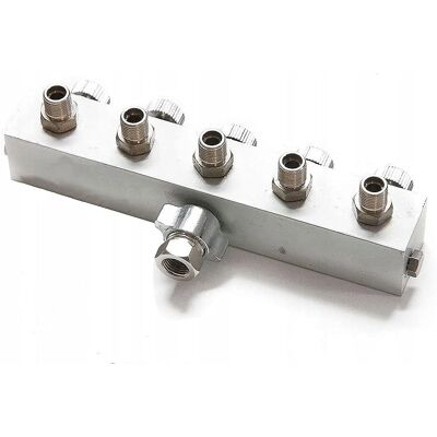 OEM Distribuidor De Aire Para 5 Mangueras De Aire, Compresor, Colector De 5 X 1/8", Separado OEM Distribuidor De Aire Para 5 Mangueras De Aire, Compresor, Colector De 5 X 1/8", Separado